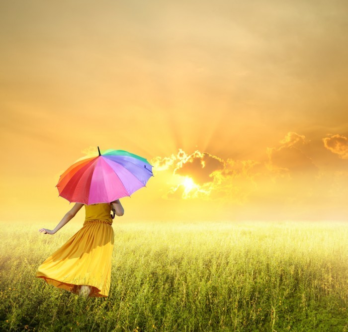 shutterstock 108414146 Девушка с зонтиком   Girl with umbrella