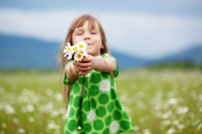 shutterstock 98222741 Девочка с ромашками   Girl with daisies