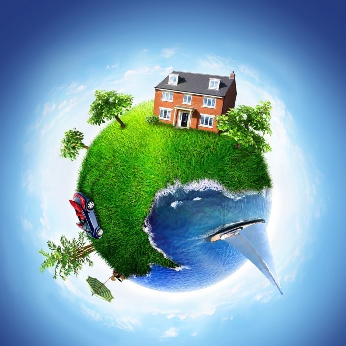 shutterstock 29617354 700x700 Дом, машина, отдых в форме  земного шара   House, car, vacation in the form of the globe