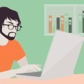 Красивый мужчина с ноутбуком иллюстрации - Handsome man with laptop illustration