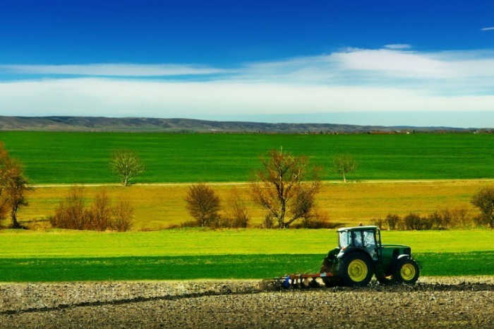 Farm And Tractor 700x466 Трактор на лугу   Tractor on a meadow