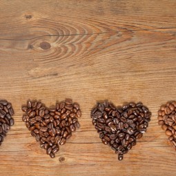 Сердечки из зерен кофе - Hearts of coffee beans