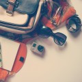 Glasses, camera and bag