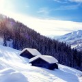 Cabin in the snowy mountains - Домик в снежных горах