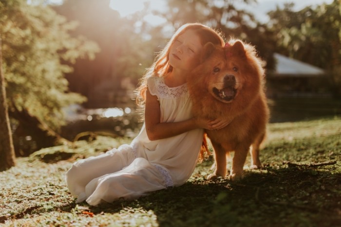  девочка с собакой   girl with a dog