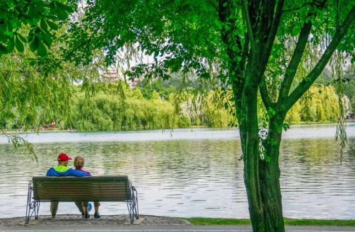 Park ozero para skameyka Park lake couple bench 5075  3327 700x458 Парк, озеро, пара, скамейка   Park, lake, couple, bench