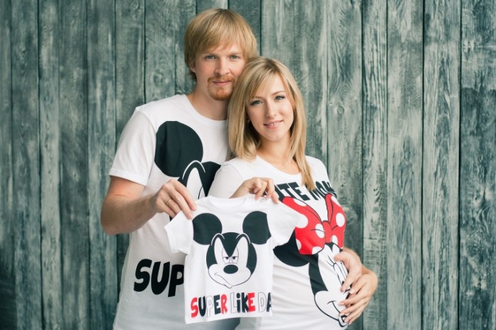  Беременная пара, футболки для семьи   Pregnant couple, family T shirts