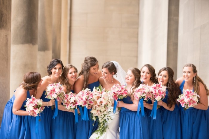  Свадьба, подружки невесты в синих платьях   Wedding, bridesmaids in blue dresses