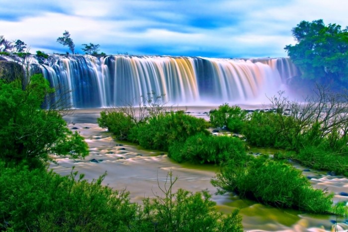  Водопад, река, ручей, прибрежные растения   Waterfall, river, stream, coastal plant