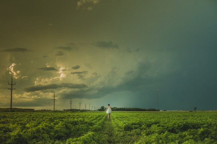 Devushka v pole pered grozoy girl in the field before a thunderstorm 5440  3627 700x466 Девушка в поле, перед грозой   girl in the field, before a thunderstorm 